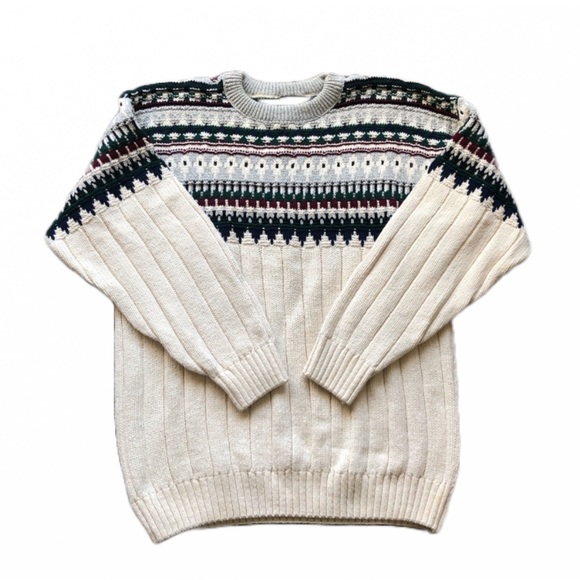 EDDIE BAUER GRANDPA SWEATER COOGI LIKE PATTERN MENS SZ LARGE USA VINTAGE - Picture 1 of 10